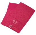 帯揚げ 帯上げ ふくれ織 金糸桜織地 刺繍&ラインストーン入り 濃ピンク地桜 正絹 丹後ちりめん 日本製 振袖 成人式 着物