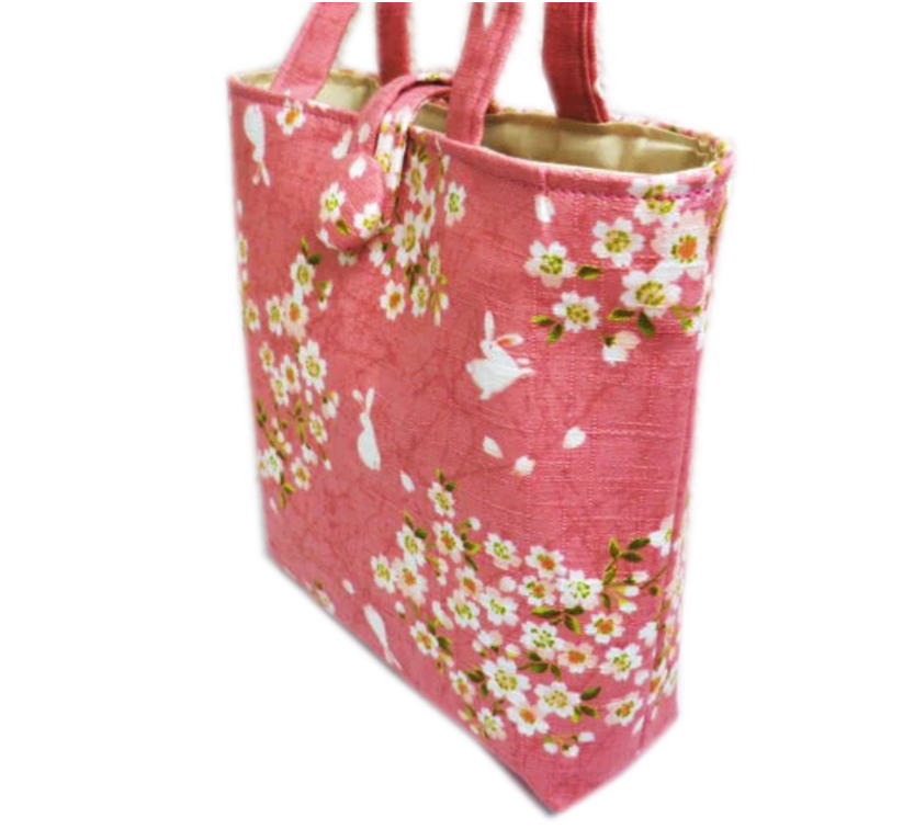 バッグ ミニ 手提げ 和柄 桜うさぎ ピンク 日本製 女性用 レディース 子供用 キッズ
