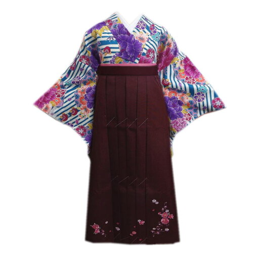 【お買上 新品】 小振袖 二尺袖 袴 長襦袢 3点セット 水色ストライプ地牡丹古典花 フリー エンジ地刺繍袴 卒業式 謝恩会 購入 女性用 レディース 【お買上 新品】 小振袖 二尺袖 袴 長襦袢 3点セット 水色ストライプ地牡丹古典花 フリー エンジ地刺繍袴 卒業式 謝恩会 購入 女性用 レディース