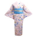 浴衣 ブランド PATTi PATTi 半巾帯 半幅帯 小袋 2点セット 薄ピンク地秋桜コスモス フリー 女性用 レディース ゆかた 綿