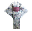 浴衣 セパレート 二部式 兵児帯 2点セット ラメ入り 淡クリーム地菊花 フリー 簡単着付け 天然冷感 女性用 レディース ゆかた シワ へこ帯 2部式 和柄 古典柄