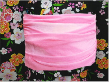 子供用ふわっふわ絞り兵児帯へこ帯ピンク色地赤 キッズ女の子 浴衣＆着物に 日本製