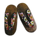 下駄 子供用 キッズ 焼桐茶台黒地梅 S(16.5cm) M(18cm) L(19.5cm) 浴衣 ゆかた 甚平 女の子 女児