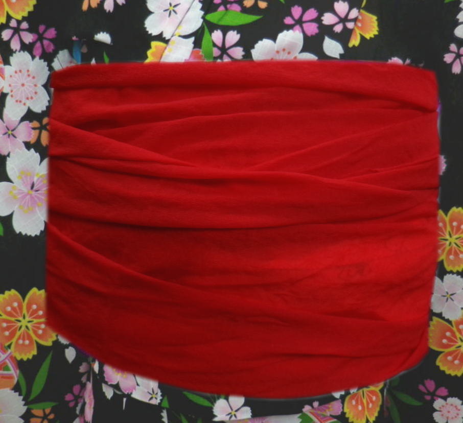 兵児帯 へこ帯 絞り 子供用 キッズ 女の子 赤色地薄ピンク 日本製 浴衣 ゆかた 着物 きもの 女児 ふわっふわ しぼり