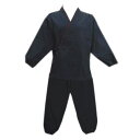 作務衣 さむえ 女性用 綿 無地 黒色 M L 部屋着 ユニフォーム 簡単 レディース