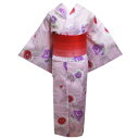浴衣 綿絽 銀ラメ入グラデーション半巾帯 2点セット 薄ピンク地薔薇 フリー 女性用 レディース ゆかた 半幅帯