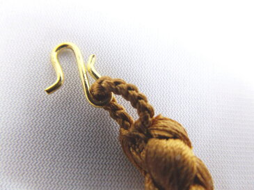 粋なメンズ男物男性丸組み羽織紐（はおりひも）金茶（レーヨン）　和装着物小物