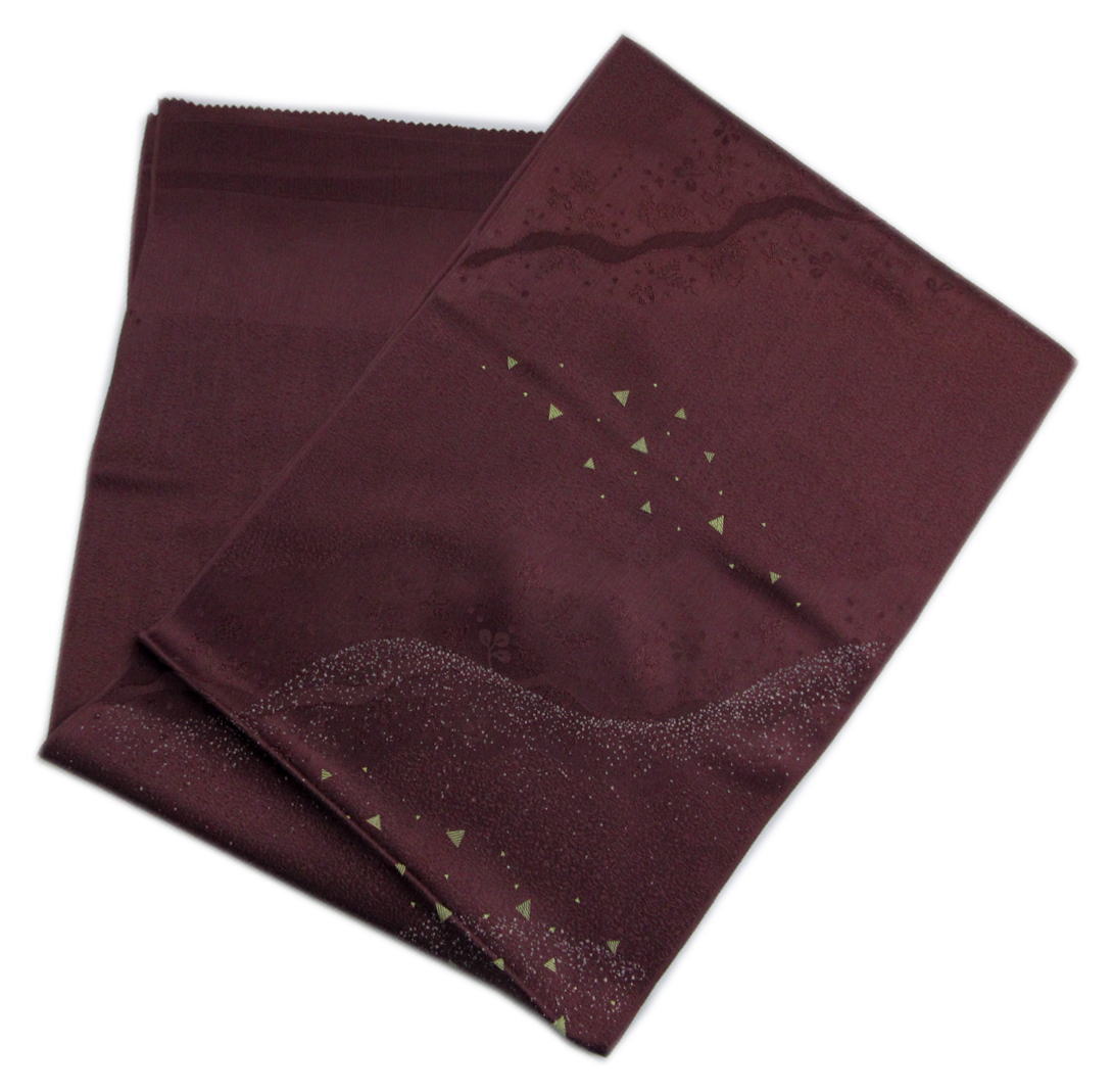 帯揚げ 帯上げ 正絹 こげ茶色地 地模様地ウロコたたき柄 着物 訪問着 色無地 小紋 フォーマル カジュアル 帯あげ きもの シルク 和装 和服 和柄 古典柄