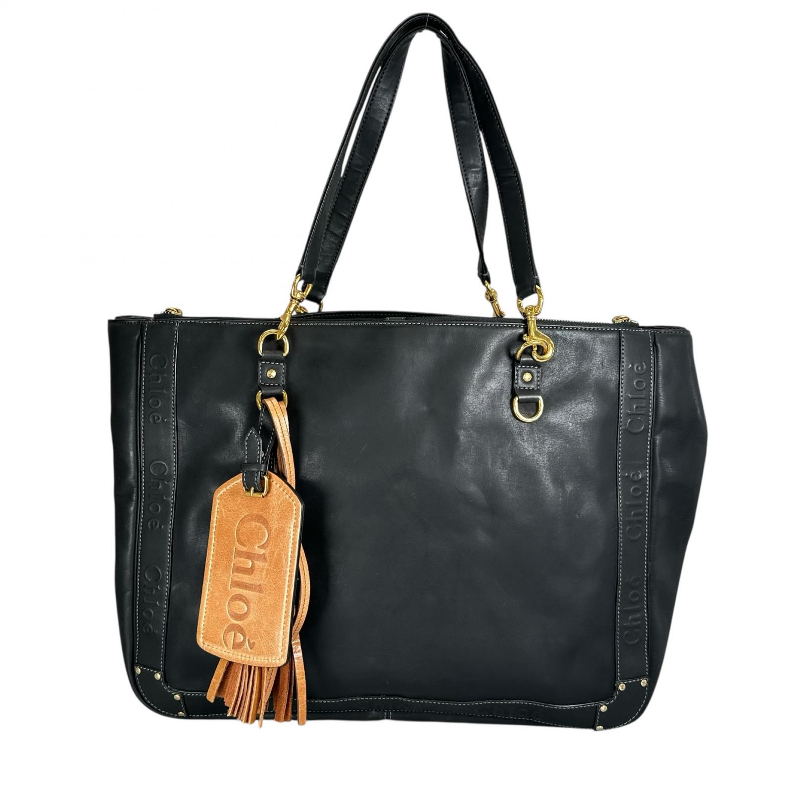 Chloe クロエ エデン 3S1123-311 トートバッグ レザー ブラック レディース【中古】【送料無料】