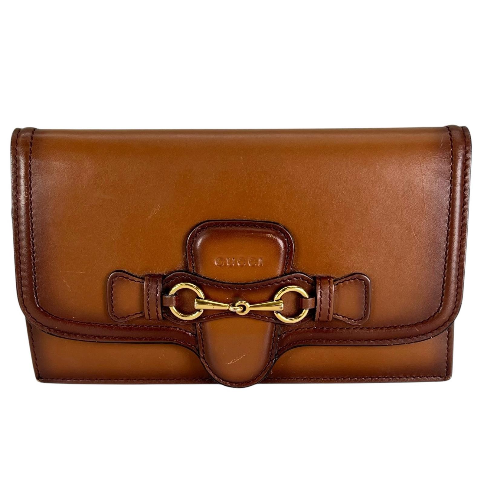 美品 GUCCI グッチ ホースビット 382275 長財布 レザー ブラウン レディース コンバーチブルウォレット..