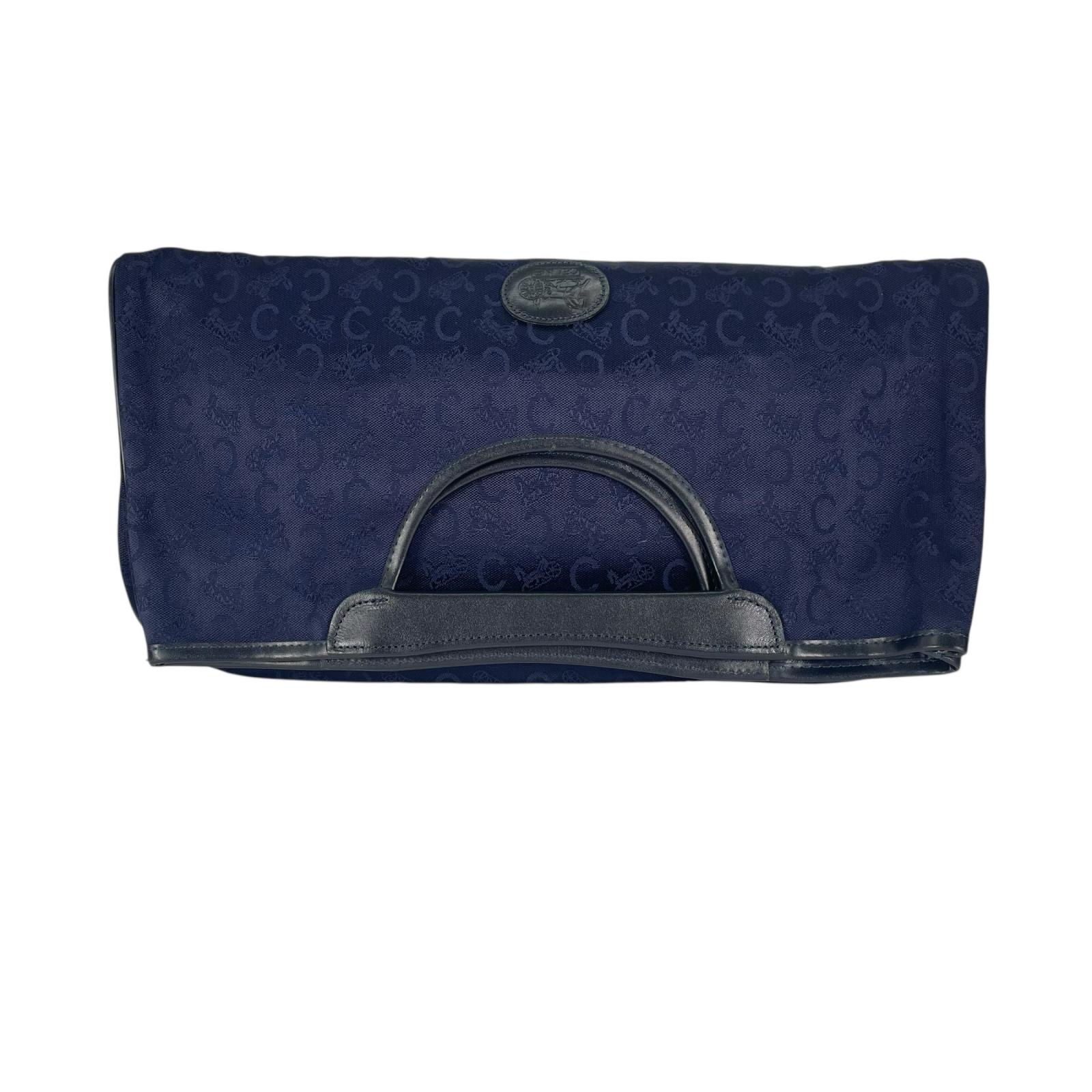 美品 CELINE セリーヌ ノエビア クラッチバッグ キャンバス/レザー ネイビー レディース【中古】【送料無料】