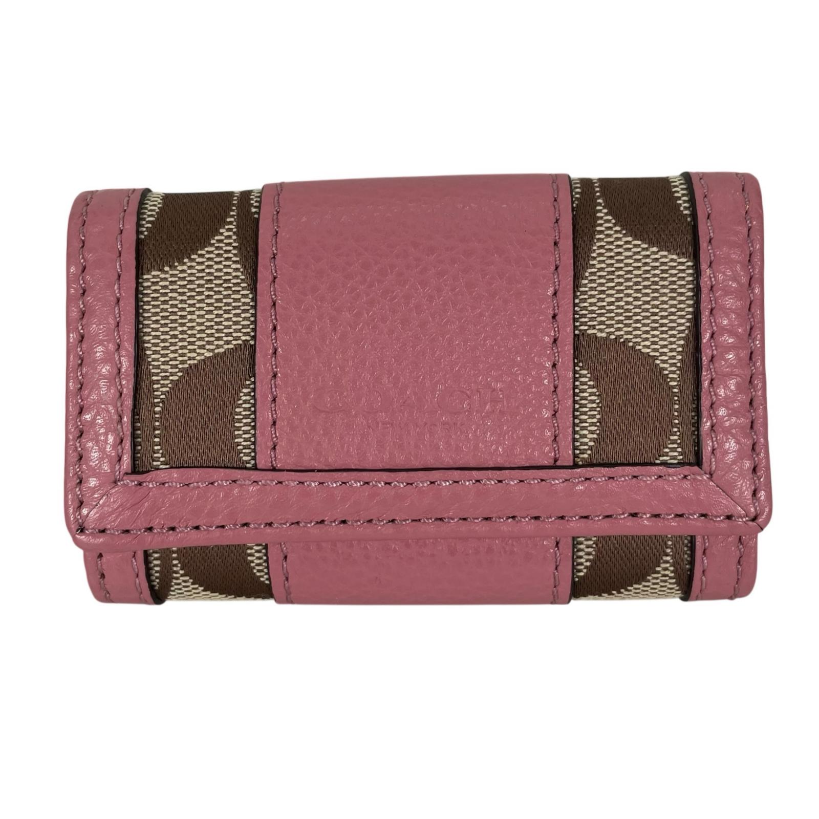 COACH コーチ シグネクチャー キーケース ピンク レディース【中古】【送料無料】