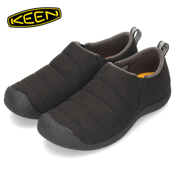 【20日はクーポンで5%オフ】KEEN キーン メンズ スリッポン ハウザー ツー 1025624 HOWSER 2 ブラック 黒 リラックスシューズ 靴 保温 あたたか アウトドア スニーカー