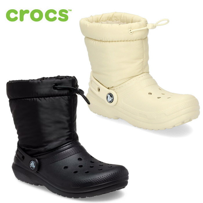 クロックス キッズ 冬 crocs ブーツ 長靴 クラシック ラインド ネオ パフ LINED NEO PUF 207940 黒 ブラック ボーン 子供靴 セール