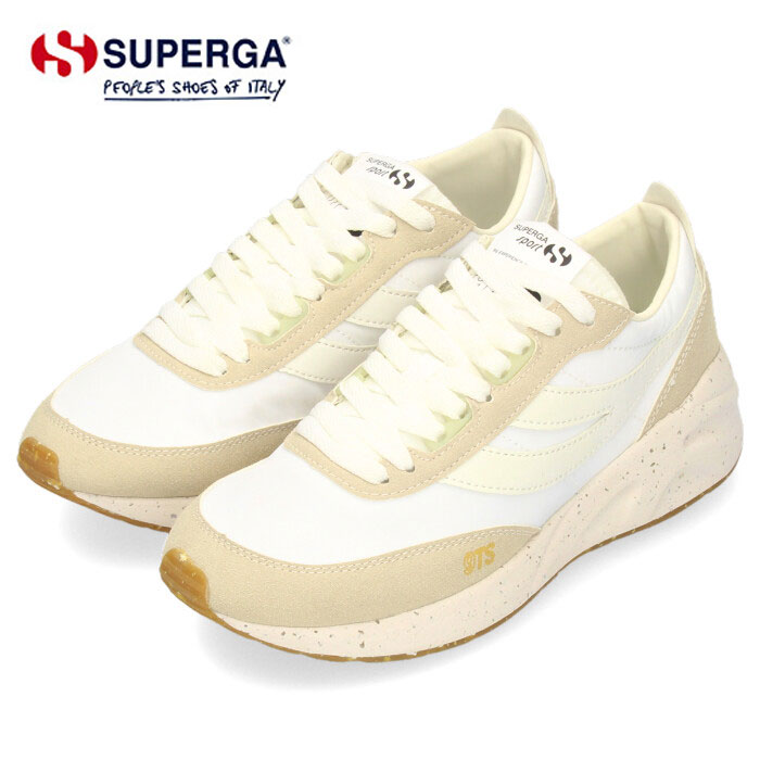 スペルガ レザースニーカー レディース スペルガ 4089 スニーカー レディース シューズ SUPERGA TRAINING 9TS SLIM VEGAN LEATHER ナインティーズ 靴 カジュアル 2A7128GW ベージュ A5P セール