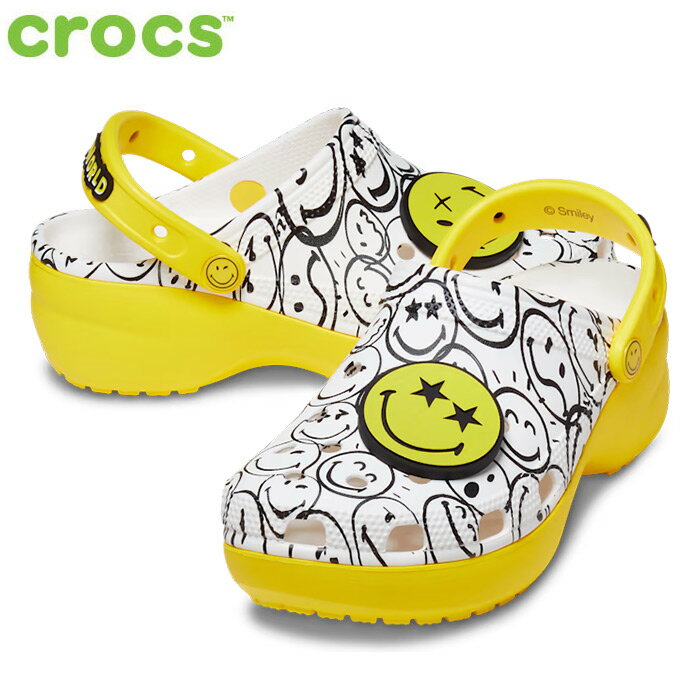  9 10 20:00`c510%ItN[|  42%OFF CROCS NbNX fB[X CLASSIC PLATFORM 2022 SMILEY CLOG W X}C[ NbO EB 207980 EGbW  zCg}` Z[