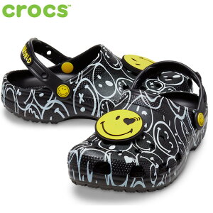 CROCS クロックス メンズ レディース CLASSIC 2022 SMILEY CLOG スマイリー クロッグ 207971 軽量 ブラックマルチ