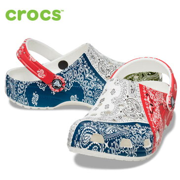 crocs クロックス メンズ サンダル クラシック バンダナ クロッグ 206871 マルチ CLASSIC BANDANA CLOG コンフォート シューズ