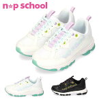 ニコプチ n★p school キッズ スニーカー NPS 0460 ホワイト ブラック ガールズ 通学 かわいい 2E 460 W B セール