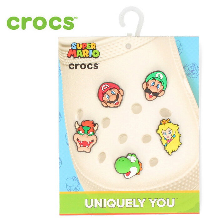 クロックス ジビッツ スーパーマリオ カスタマイズ アクセサリー JIBBITZ 7701 ルイージ ピーチ姫 ヨッシー クッパ キッズ 大人 crocs Jibbitz Super Mario 5-Pack