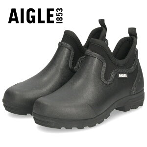 【マラソン限定クーポンで5%オフ】AIGLE エーグル レインブーツ アンクルブーツ レディース ZZHNB57 NB574 ラバー ゴム ブラック レスフォープラス2 クロッグ NOIR A