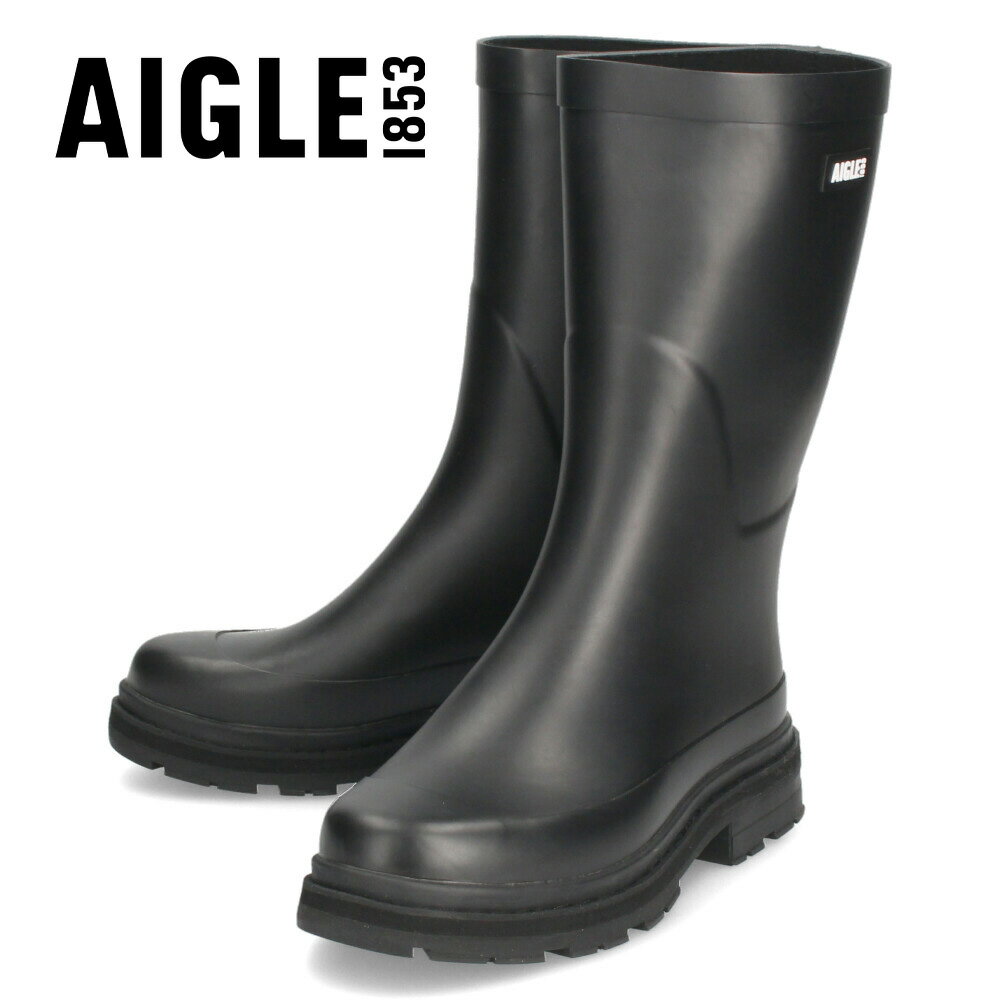 【20日はクーポンで5 オフ】エーグル レインブーツ メンズ 長靴 AIGLE ミッドレイン ラバーブーツ カジュアル ブラック 黒 ハーフ丈 アウトドア ZZHNA79 NOIR A NA794