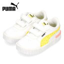 プーマ スニーカー ベビー PUMA 子供靴 ホワイト ローカット ベルクロ キャリーナ 2.0 スポンジ ボブ V インファント 393905 01