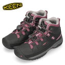 スノーブーツ キッズ 子供 キーン KEEN スニーカー トレッキングシューズ 登山靴 防水 ビッグキッズ ターギー ミッド 防水ハイキングシューズ 1020131 RAVEN/TULIPWOOD グレー 撥水