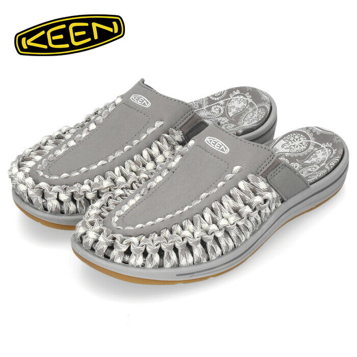 【20日はクーポンで5%オフ】キーン メンズ サンダル ユニーク ツー スライド KEEN 1027140 UNEEK II SLIDE グレー Concrete Paisley ペイズリー柄 シューズ 靴