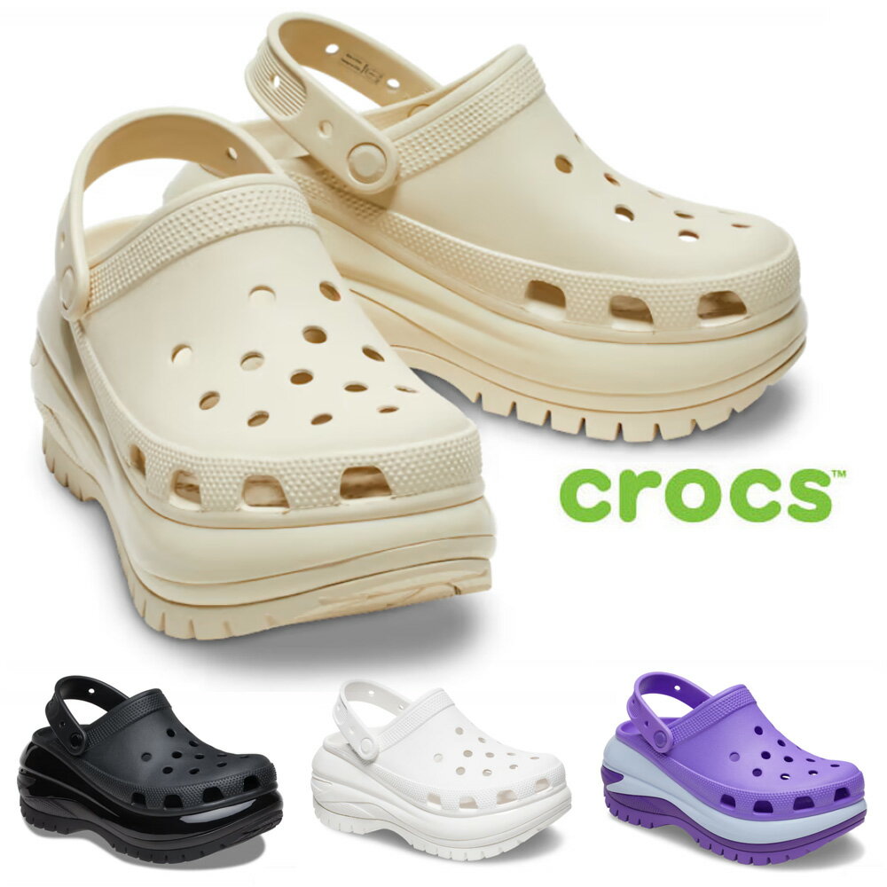 クロックス クロックス レディース サンダル 厚底 サボサンダル おしゃれ crocs メガクラッシュ クロッグ 207988 滑りにくい 軽い 柔らかい