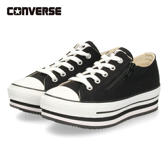 【18日はポイント5倍】コンバース CONVERSE キッズ スニーカー ブラック 厚底 子供靴 チャイルド オールスター N チャンキーライン Z OX 37302471 スタイルアップ 美脚 脚長効果 女の子 可愛い