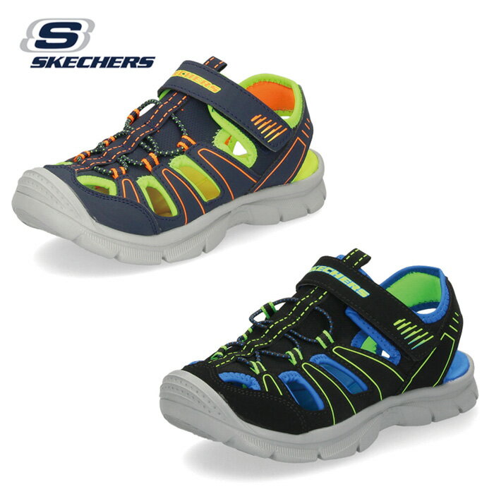 スケッチャーズ サンダル キッズ 男の子 履きやすい EVA ジュニア スポーツサンダル 面ファスナー ネイビー ブラック 軽量 ウォッシャブル SKECHERS 406520L