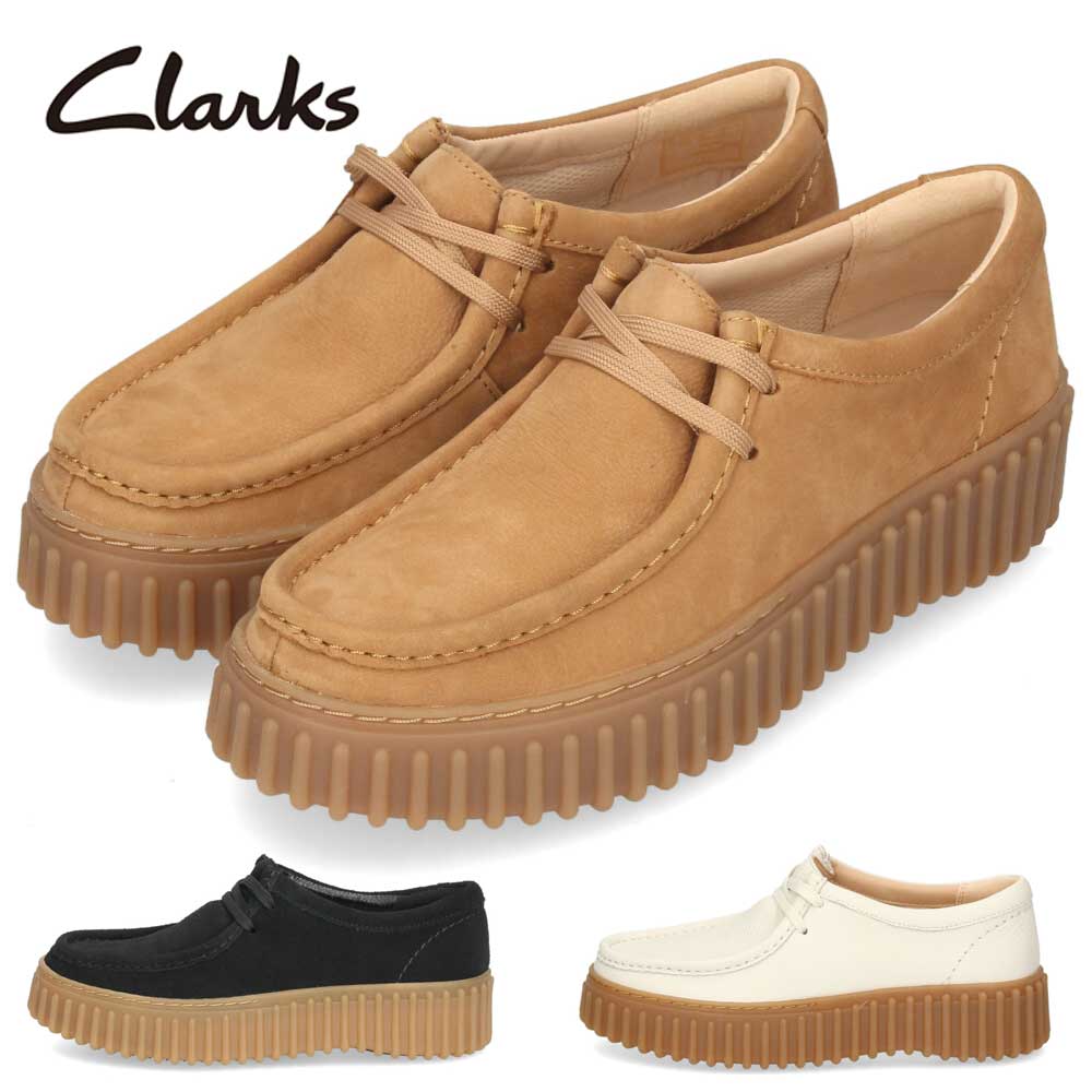 クラークス クラークス レディース ワラビー レザー スエード トーヒルビー 厚底 ブラック 黒 ライトタン ホワイト Clarks Torhill Bee 26172044 26172084 26172085