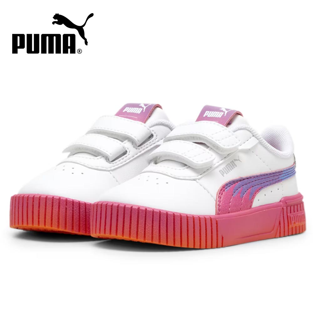 プーマ キッズ ベビー スニーカー キャリーナ 2.0 トロールズ ホワイト 白 マジックテープ コラボ ローカット PUMA 396539 靴