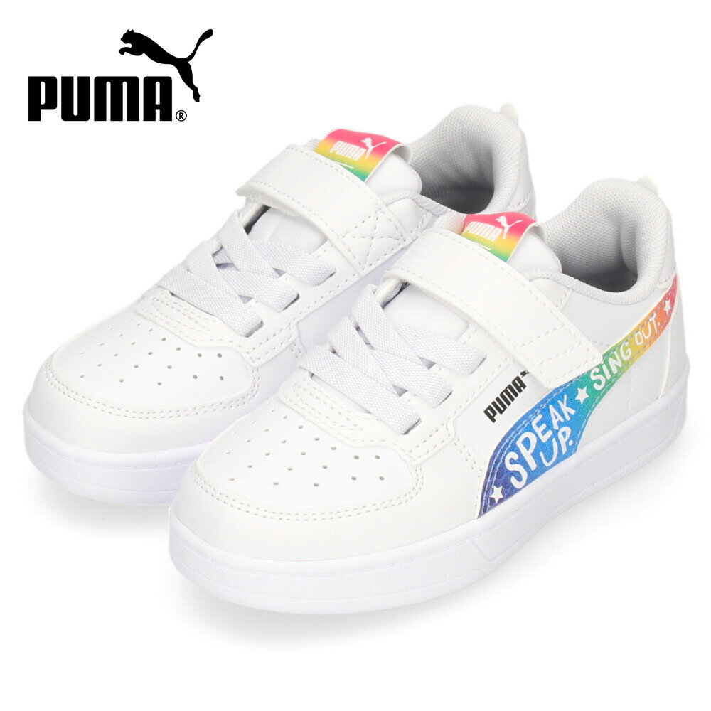 楽天Parade ワシントン靴店【20日はクーポンで5％オフ】プーマ スニーカー キッズ PUMA ケーブン 2.0 トローズ 396535 01 女の子 男の子 子ども 子供 ホワイト 白 ベルクロ