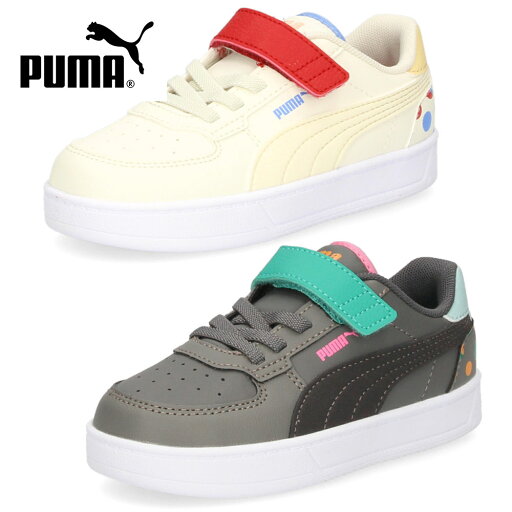 プーマ スニーカー ベビー キッズ シューズ PUMA ケーブン 2.0 サマーキャンプ AC+ インファント 395442 01 ホワイト 02 グレー 水玉 ベビー靴 プーマ スニーカー ベビー キッズ シューズ PUMA ケーブン 2.0 サマーキャンプ AC+ インファント 395442 01 ホワイト 02 グレー 水玉 ベビー靴