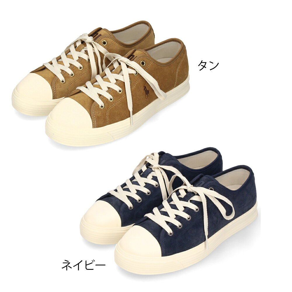 ポロ ラルフローレン スニーカー メンズ スエード ローカット ネイビー タン POLO ...