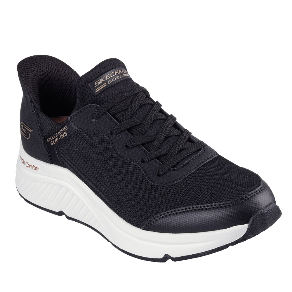 スケッチャーズ スリップインズ レディース スリッポン 履きやすい 厚底 ハンズフリーシューズ 黒 スニーカー ボブス アーチ コンフォート SKECHERS Slip-ins 117627 BOBS ARCH COMFORT B SWEET 靴 ゴム紐 スタイルアップ ヒール