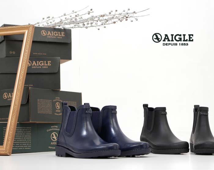 AIGLE エーグル レインブーツ レディース サイドゴア ショートブーツ カーヴィル 長靴 3831 CARVILLE ラバーブーツ 正規品