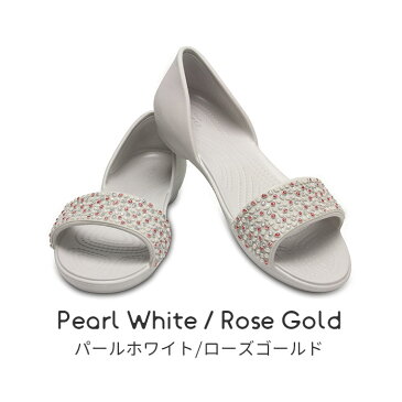 crocs クロックス Lina Embellished DOrsay Flat リナ エンベリッシュド ドルセー 204361 レディース パンプス サンダル 靴 ブラック ネイビー ホワイト セール