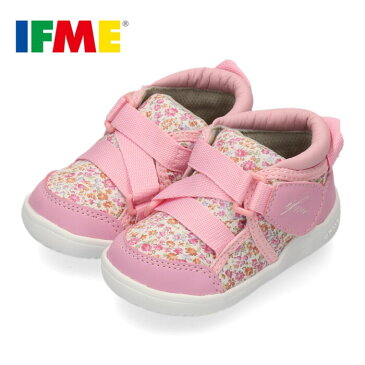 スニーカー イフミー ベビー IFME CALIN カラン シューズ 22-9707 PINK ピンク 子供靴 ベルト 超軽量 花柄