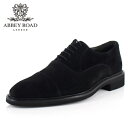アビーロード ABBEY ROAD 革靴 メンズ ストレートチップ 内羽根式 本革 3E 幅広 AB7502 ブラック スエード レザーシューズ カジュアル ビジネス ドレス