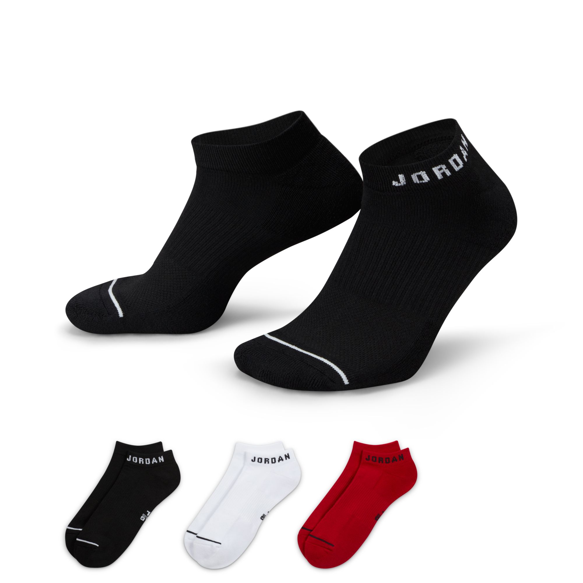 Unisex Jordan EveryDay CUSHON POLYESTER NO SHOW 3 PK - 144 毎日着用できる、柔らかく安心感のあるソックス。 速乾性を高めるテクノロジーが足をさらりと涼しい状態に保ち、土踏まずでぴったりフィットするバンドがサポート性を発揮します。 特長 前足部とヒールの下に配したクッションで、ワークアウトの衝撃を緩和。 土踏まず周りのバンドがぴったりとフィットして、足をサポート。 足の甲部分には、通気性に優れたニットパターンを配置。 ヒールとつま先を補強し、耐久性を強化。 商品の詳細 ポリエステル96％、スパンデックス3％、ナイロン1％ Jumpmanロゴ 洗濯機洗い可能 表示カラー： マルチカラー スタイル： DX9656-902 原産地： 中国