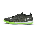 PUMA ULTRA 1.3 PRO COURT 品目：メンズインドアサッカートレーニング シーズン：2021年秋冬モデル 品番：106517 カラー：02 プーマブラック/プーマホワイト/グリーングレア アッパー：合成樹脂（ポリウレタン）/合成繊維 ミッドソール：合成樹脂 アウトソール：ゴム底（ノンマーキングラバー） 生産国：ベトナム 軽量性と柔らかさの両方を実現したマトリックスプロテクノロジーにグリップコントロールプロ表面加工を施したアッパーが特徴的。ランニングシューズよりインスピレーションを得た、体育館フロア・カーペット状人工芝用モデル。足型は欧米向けのタイトでスリムなレギュラーフィット採用。ウィズD相当。