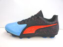 PUMA ONE 19.2 CC HG POWER UP PACK 品目：メンズサッカースパイク固定式 シーズン：2019年春夏モデル 品番：105485 カラー：01 ブルーアズール/レッドブラスト/ブラック アッパー：人工皮革/天然皮革 アウトソール：合成樹脂（ポリウレタン） 生産国：ベトナム 「究極のサッカーシューズ追求」がコンセプトの、プーマ ワン シリーズ テイクダウンモデル。カーフレザー仕様のグローバルモデルからカンガルーレザー仕様に変更した実質的には19.1と言える特注仕様の日本限定モデル。土/人工芝/天然芝グラウンド対応のロウカットHGモデル。足型はエヴォJラスト、レギュラーフィット。ウィズ2E。