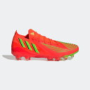 adidas PREDATOR EDGE.1 Low Japan HG/AG 品目：メンズサッカースパイク固定式 シーズン：2022年Q3モデル 品番：GV8486 カラー：ソーラーレッド/チームソーラーグリーン/コアブラック アッパー：合成皮革/合成繊維 アウトソール：合成樹脂 生産国：インドネシア 正確無比なボールコントロールを。アッパーを、ドリブル、パワー、スワーブ、コントロールの4つのゾーンに分類し、ラバーリブの加工を施すことでそれぞれの特徴に沿ったプレーをサポートする。また、パワーファセットを加えることで、前足部への重量比率を高め、力のあるキックにも貢献する。プライムニットで構成されたローカットの履き口が、快適な足入れを実現。さらに、激しい動きの中でも安定感を高めてくれる。 ネオジャパニーズマイクロフィット シューレースクロージャー adidas PRIMEKNIT アッパー ローカットの履き口 ゾーンスキンを採用したラバーコントロールゾーン