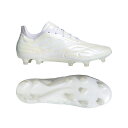 adidas COPA PURE.1 FG 品目：メンズサッカースパイク固定式 シーズン：2023年Q1モデル 品番：HQ8901 カラー：フットウェアホワイト/フットウェアホワイト/ゼロメタリック アッパー：合成皮革/天然皮革 アウトソール：合成樹脂 生産国：インドネシア 優れたプレーを引き出す、シームレスな軽量レザースパイク。サッカーは美しい。そんなサッカーを純粋に愛する人のための、比類なき快適な履き心地と正確なボールタッチをもたらすアディダス コパ ピュア。前足部のキルティングを施したフュージョンスキンレザーと、テキスタイルの履き口をシームレスに融合。柔らかいボールタッチを実現するクッション性と安定性を両立させた軽量スパイク。天然芝のピッチをしっかり掴む、特別なアウトソールを搭載。 レギュラーフィット シューレースクロージャー フュージョンスキンレザーアッパーに3Dハプティックプリント 合成素材のライニング 天然芝対応のアウトソール