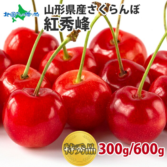 さくらんぼ 紅秀峰 2L玉 300g/600g 特秀品 (山形県産 サクランボ さくらんぼ 紅秀峰 旬の フルーツ ギフト 送料無料 さくらんぼ 産地直送 産直 農家直送 誕生日 プレゼント 食べ物 お取り寄せ グルメ くだもの 旬の 果物 ギフト お供え fruit gift 予約販売 6月中旬-下旬)