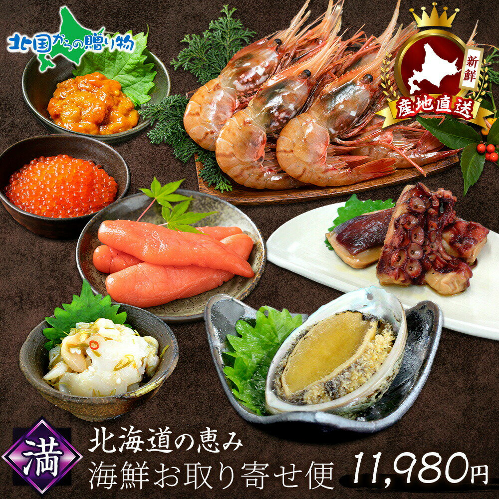 年末配送指定可 御歳暮ギフト 豪華 北海道産 海鮮お取り寄せ便 満 タラコ エビ イクラ タコ つぶ貝 ウ..