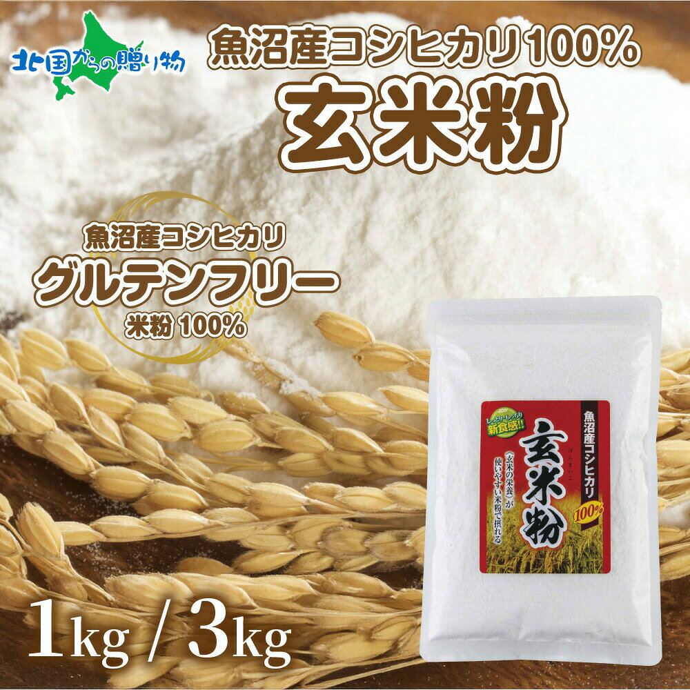 乐天商城 - 魚沼産 コシヒカリ 玄米粉 1kg 3kg グルテンフリー 小麦不使用 大容量 業務用 お菓子 製菓 玄米 白米粉 GABA アレルギー お取り寄せ パン ケーキ 菓子 パン用 製菓用 ギフト 送料無料 国産 コパフーズ 新潟県 お取り寄せ 北国からの贈り物 産直ギフト